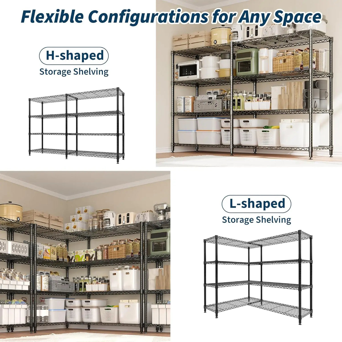Metal Shelving Unit - Adjustable 4/5 Tier Storage