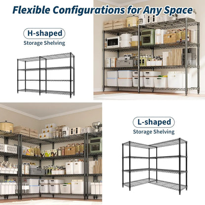 Metal Shelving Unit - Adjustable 4/5 Tier Storage