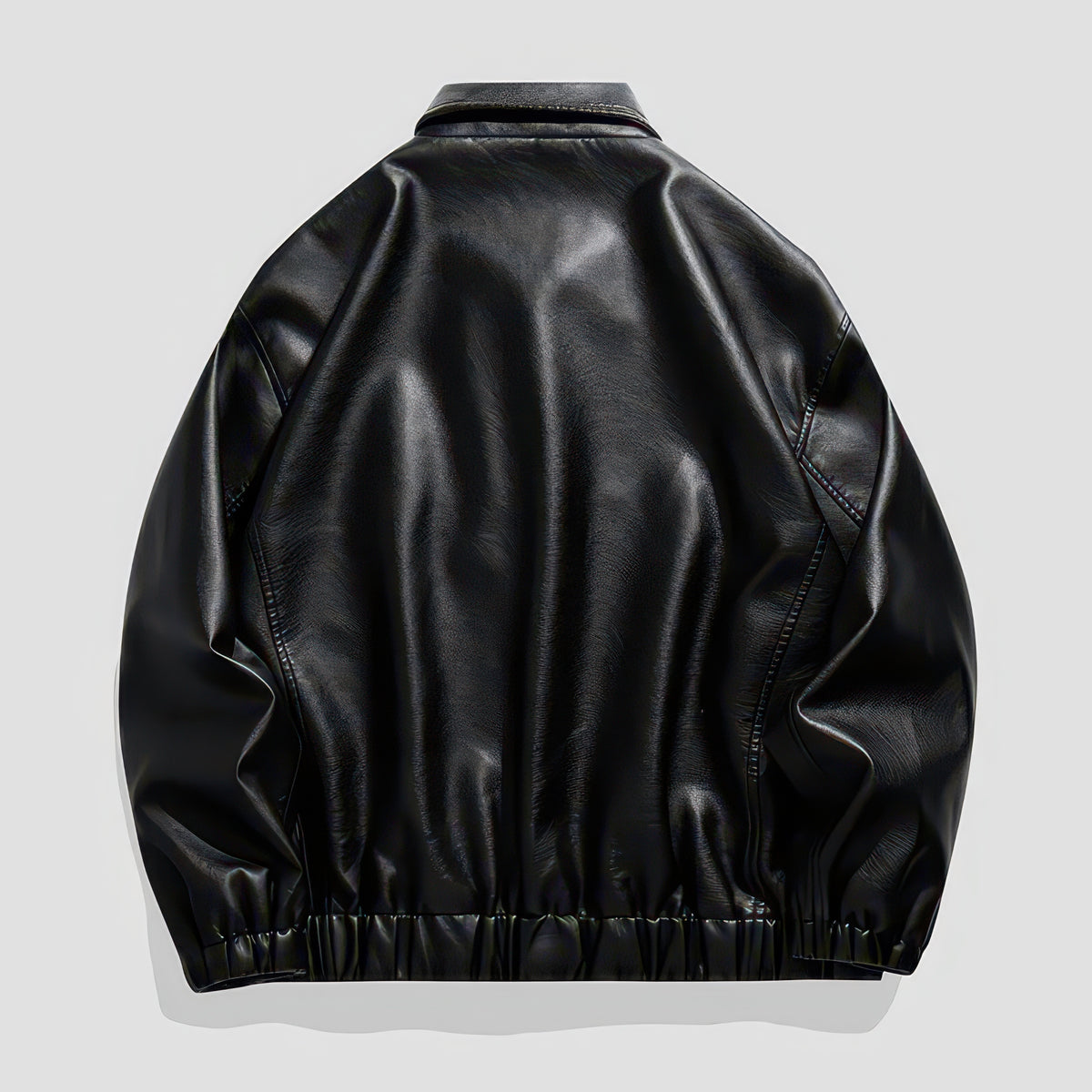 Unisex Faux Leather Bomber Jacket, Slim Motorcycle Coat for Autumn and Winter