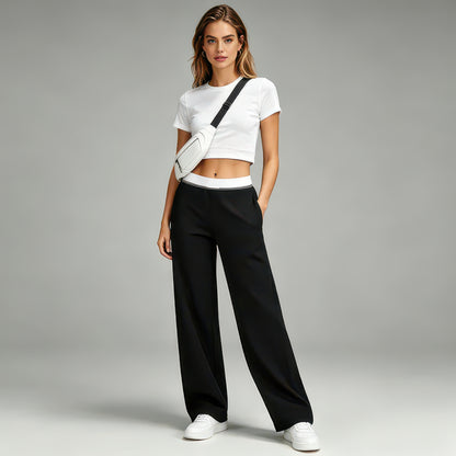 High-Waist Wide Leg Pants for Women, Quick-Dry Loose Fit for Training and Casual Summer Wear