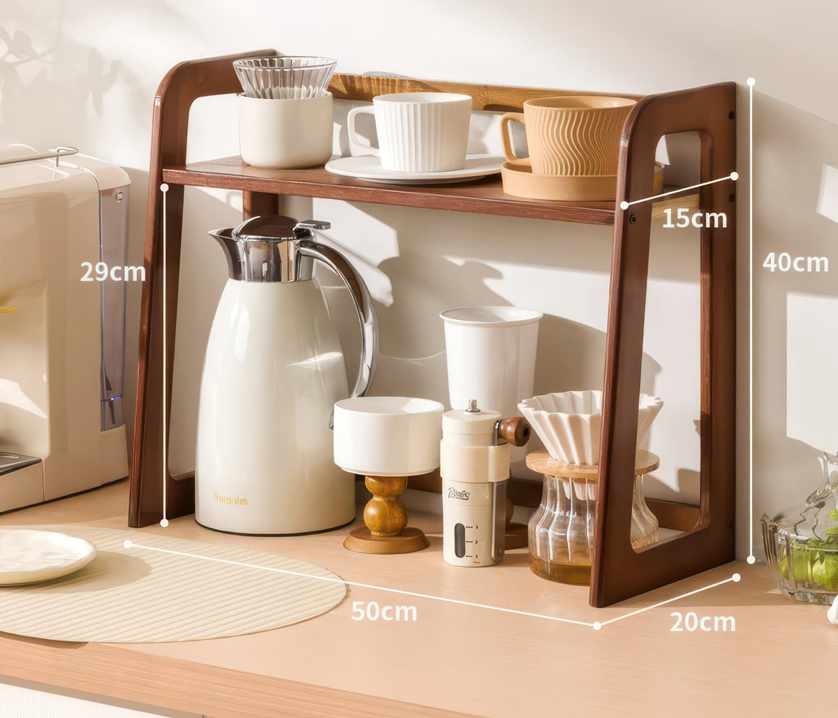 Wooden Multi-Functional Countertop Multi-Layer Storage Rack, Multiple Sizes