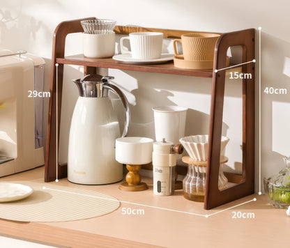 Wooden Multi-Functional Countertop Multi-Layer Storage Rack, Multiple Sizes