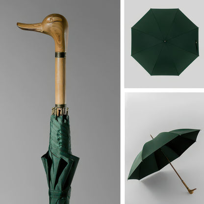 Premium Long Handle Wooden Golf Umbrella with Fiberglass Frame, 112cm Diameter