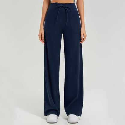 High-Waist Flared Wide Leg Yoga Pants for Women, Breathable Quick-Dry with Slash Pockets
