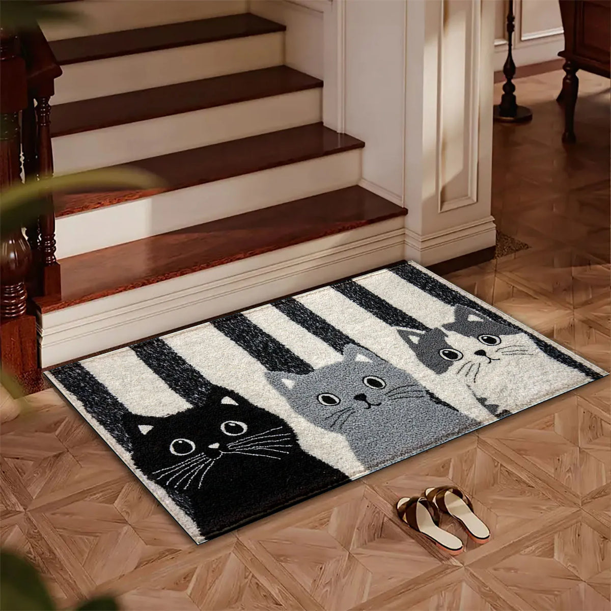 Cat Print Doormat - Waterproof Soft Floor Rug
