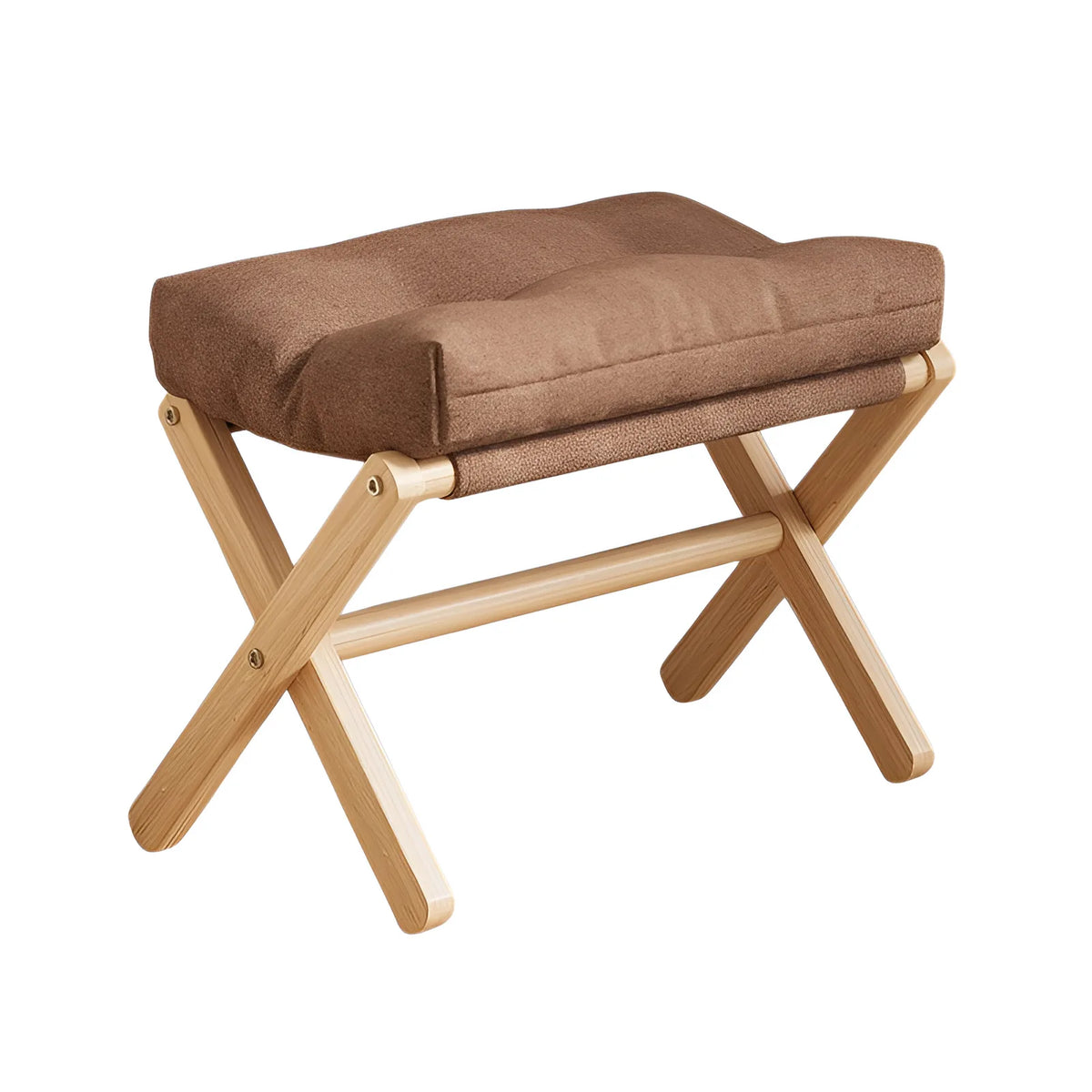 Folding Entryway Stool - Cushioned Solid Wood Stool