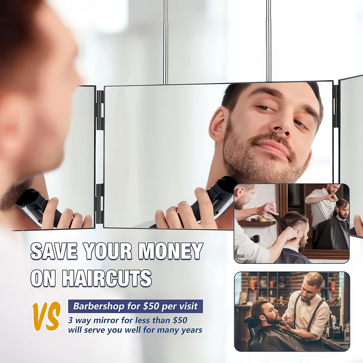 Trifold Makeup Mirror – 360° Adjustable Travel Vanity Mirror