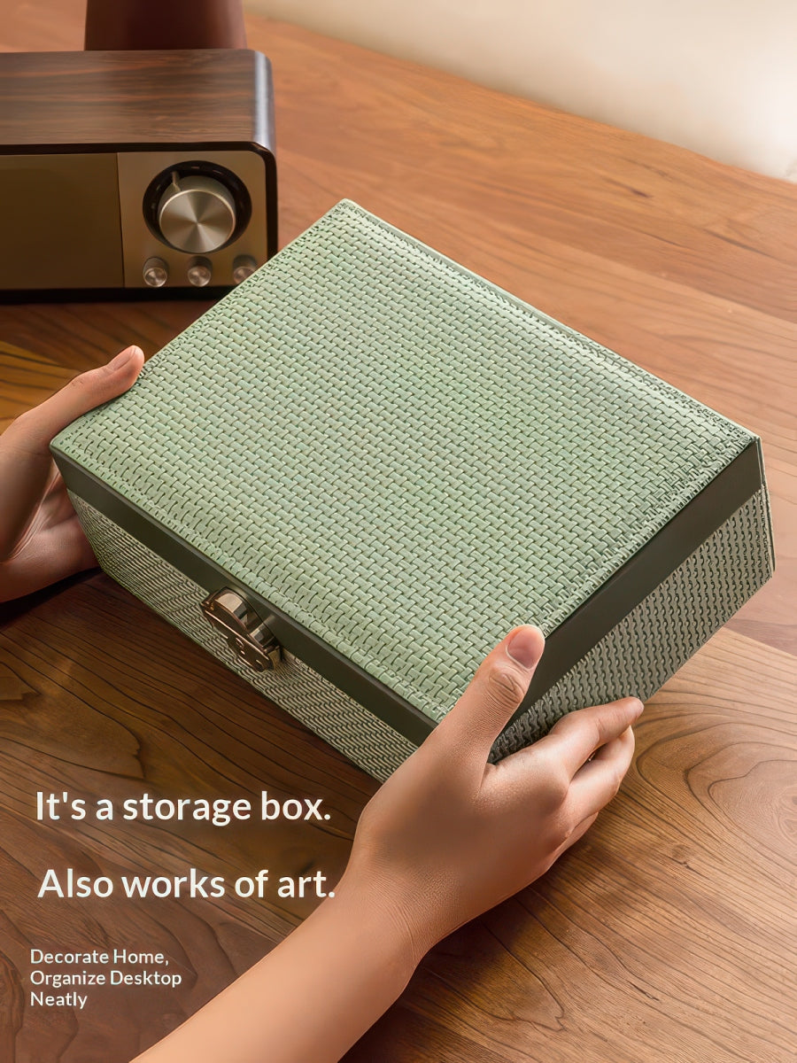 Double-Layer Lockable Jewelry Box with Mirror and 13 Compartments