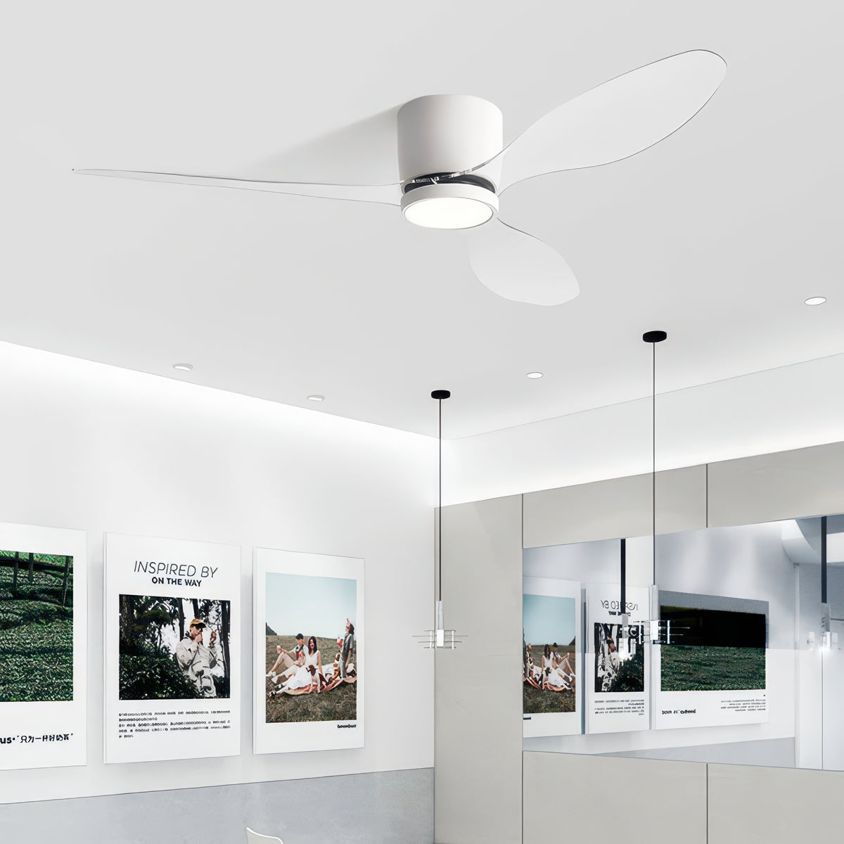 42/52-Inch Ceiling Fan with Transparent Blades and Remote