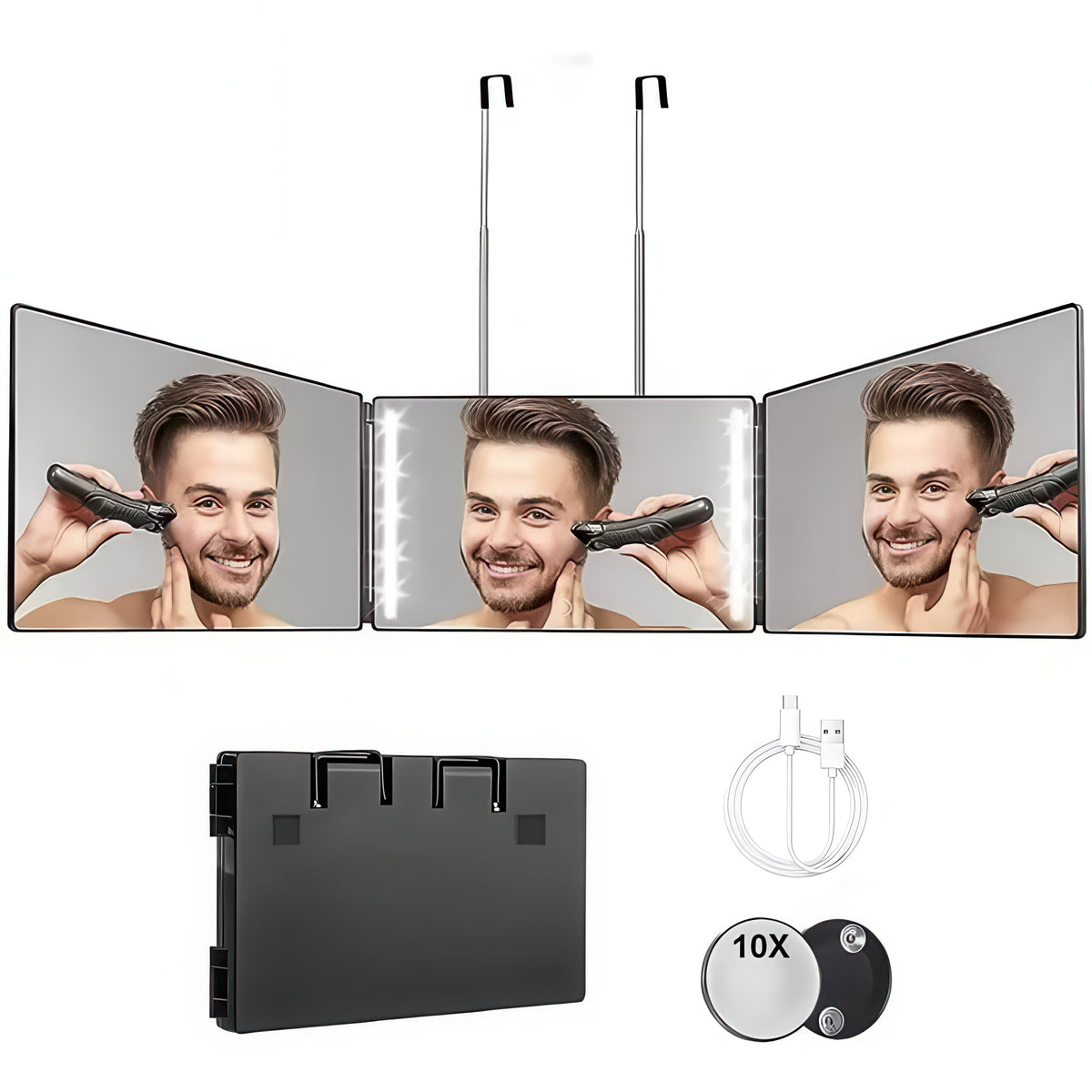 Trifold Makeup Mirror – 360° Adjustable Travel Vanity Mirror