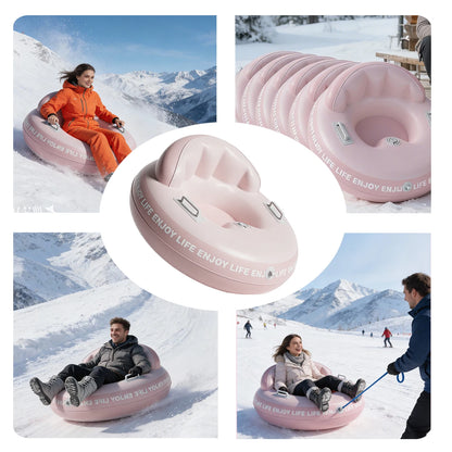 Snow Tube with Backrest - Large Ski Ring with Handles