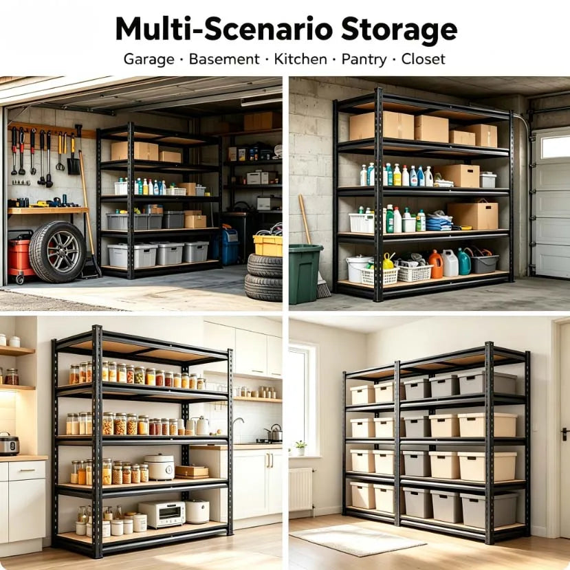 Adjustable Storage Rack - 5-Tier Metal Utility Shelving