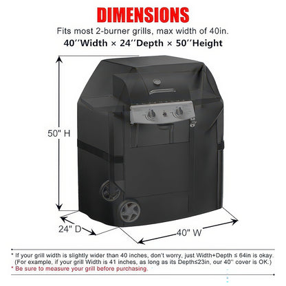 Waterproof BBQ Grill Cover with Hook-and-Loop Straps, Fits 22 to 72 Inch Grills