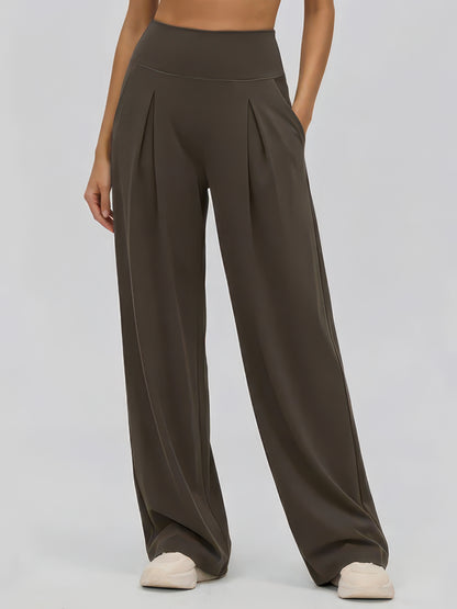 Wide Leg Yoga Pants for Women, High-Waist Stretch Lounge and Workout Palazzo Pants