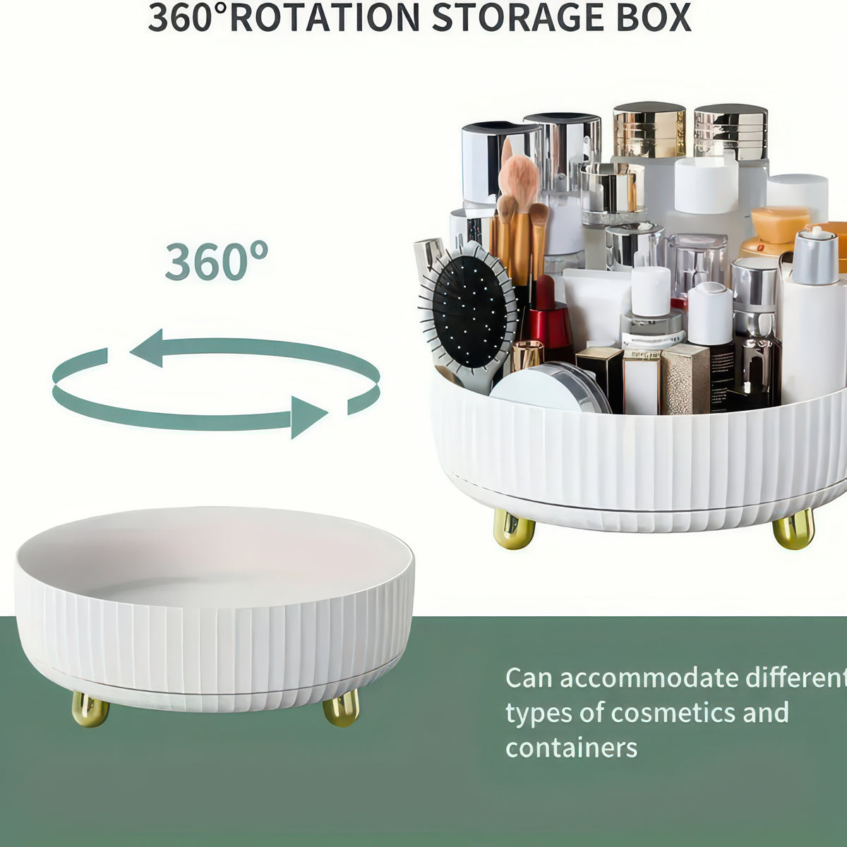 Rotating Makeup Organizer – 360° Perfume and Vanity Tray