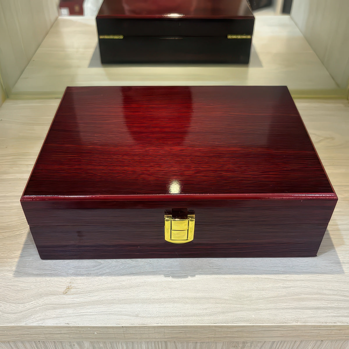 Wooden Lockable Jewelry Box for Rings and Earrings