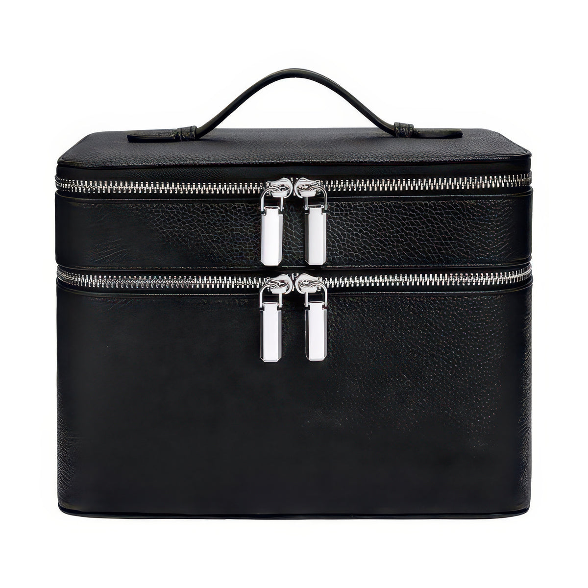 Double-Layer PU Makeup and Skincare Storage Box with Zipper