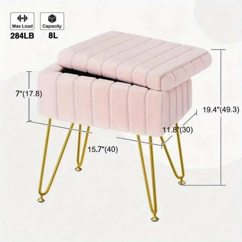 Makeup Storage Stool - Modern Dressing Table Seat