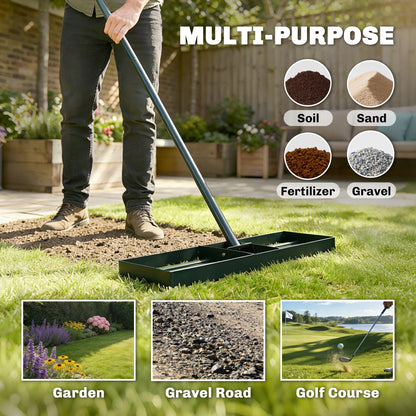 Lawn Leveling Rake - Adjustable Handle Grading Rake
