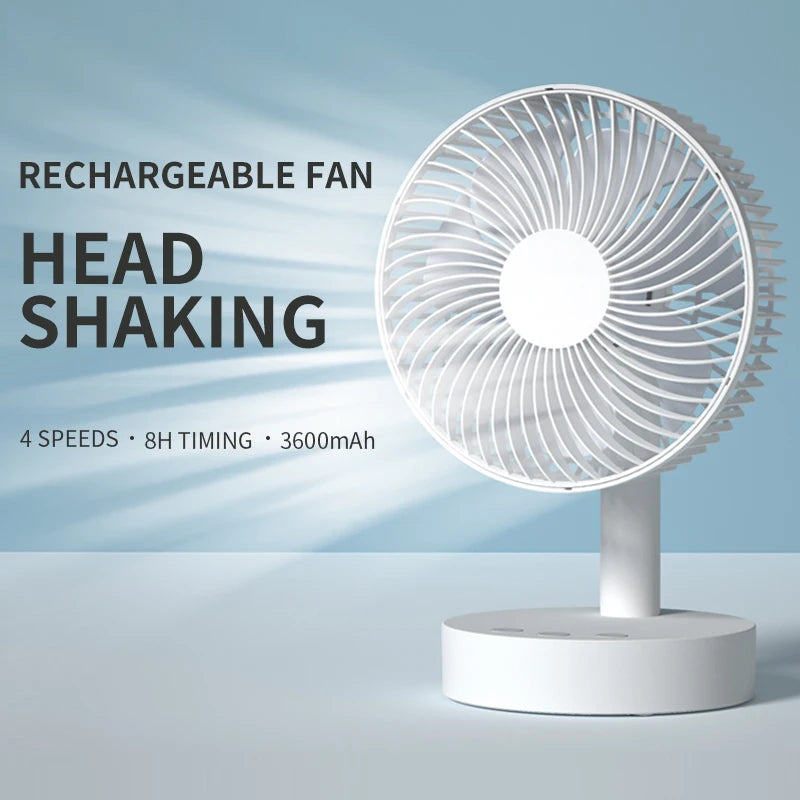 3600mAh USB Rechargeable Desk Fan with Four Speeds