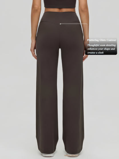 Wide Leg Yoga Pants for Women, High-Waist Stretch Lounge and Workout Palazzo Pants