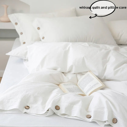 Cotton Duvet Cover Set – 3pcs Solid Twist King Size Bedding