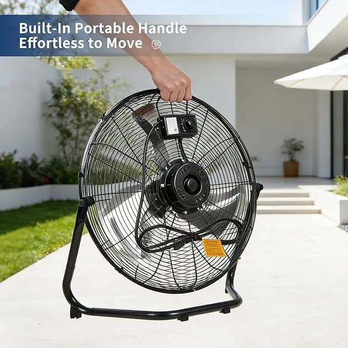12/18/20-Inch Three-Speed Industrial Floor Fan with Carry Handle