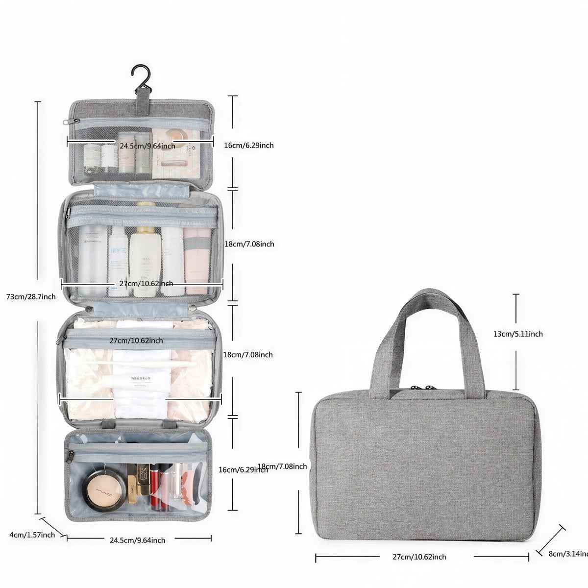 Hanging Toiletry Bag – Waterproof Folding Travel Organizer