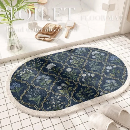 Floral Bathroom Mat - Waterproof Non-Slip Foot Mat