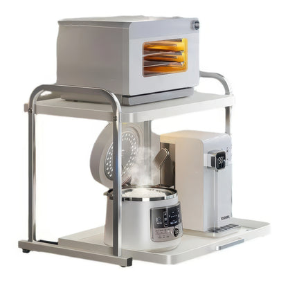 2-Layer Pull-Out Microwave Oven & Free-Standing Kitchen Storage Shelf