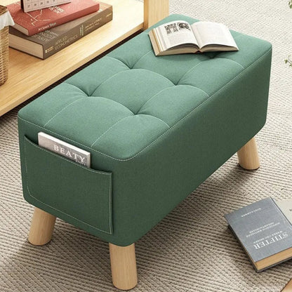 Wood Shoe Stool - Solid Square Entryway Stool