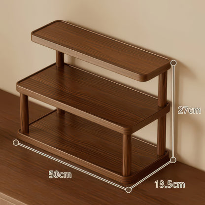 Multilayer Wooden Storage Rack - Space-Saving Teacup & Mug Stand