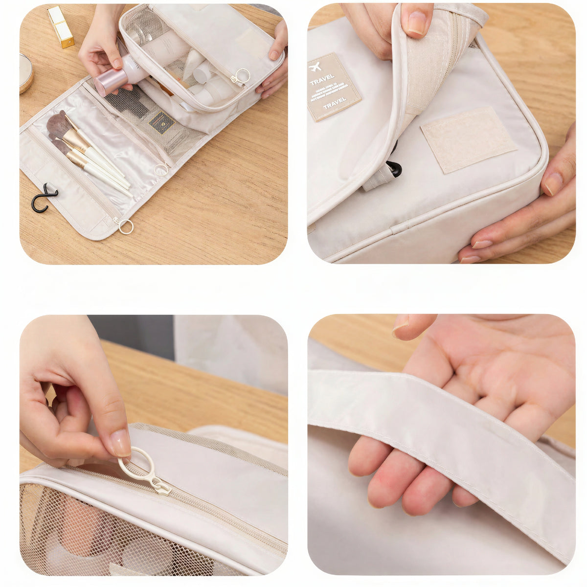 Toiletry Bag for Travel – Dry Wet Separation Hanging Organizer