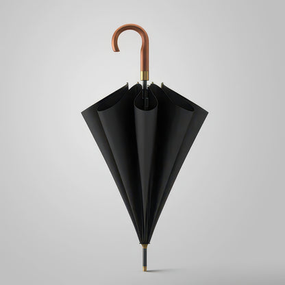 Wooden Long Handle Golf Umbrella with Windproof Fiberglass Frame, 114cm Diameter