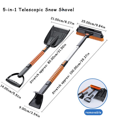 Ice Scraper Combo - Retractable Car Snow Brush Tool