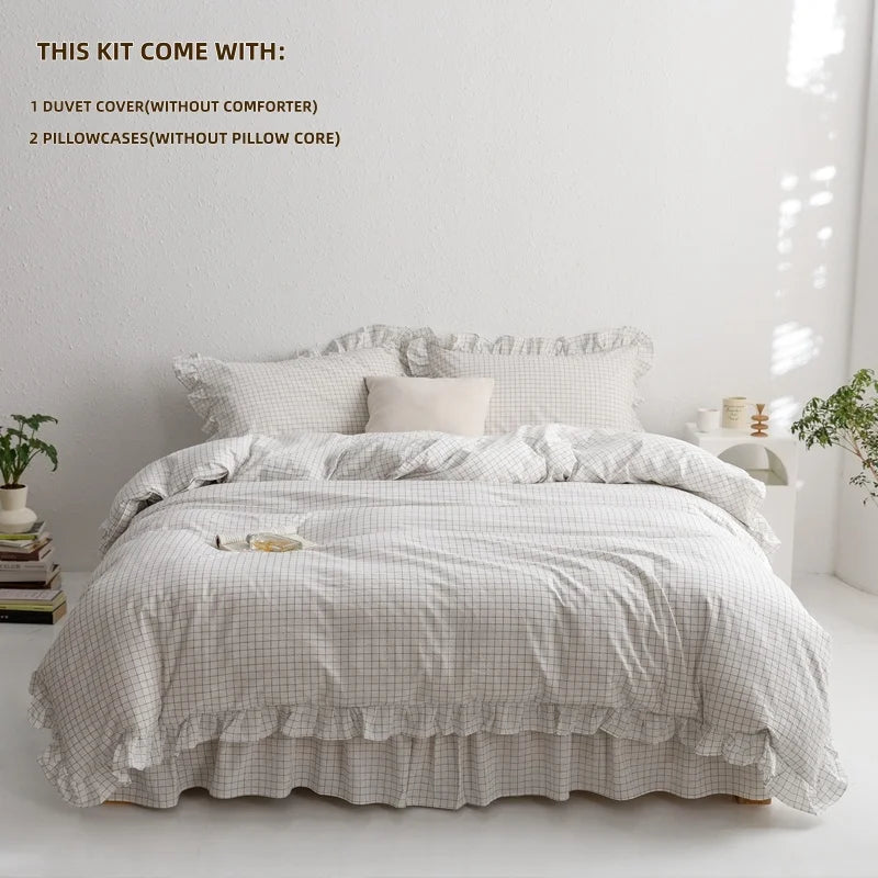 Black Plaid Duvet Cover – 3 Piece Sheet Set for All Season