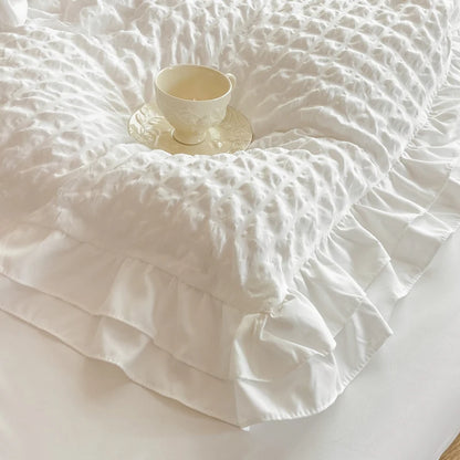 Seersucker Duvet Cover – Korean Lace 3pcs Bedding Set