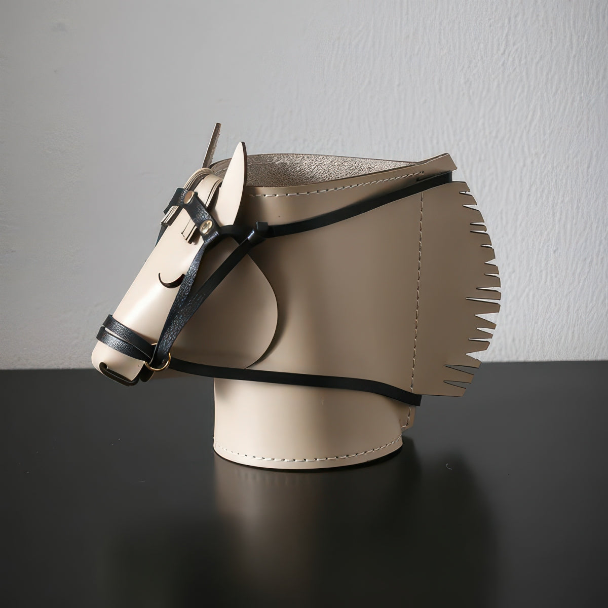 Horse-Head Leather Desk Organizer Box, Set of 1 or 3