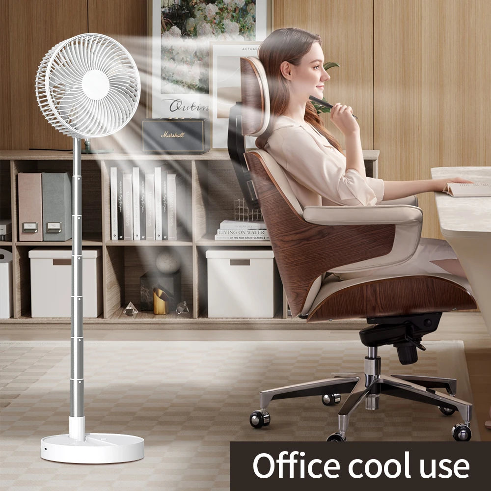 Foldable USB Rechargeable Fan with Four Speeds and Timer
