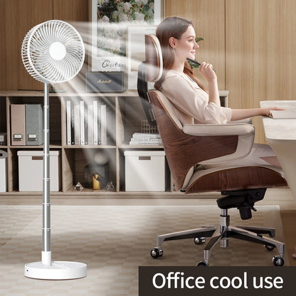 Foldable USB Rechargeable Fan with Four Speeds and Timer