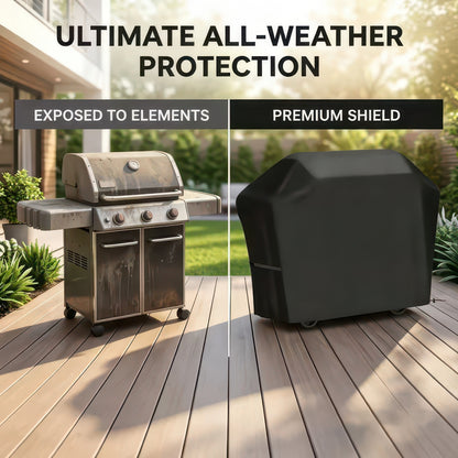 Waterproof BBQ Grill Cover with Hook-and-Loop Straps, Fits 22 to 72 Inch Grills