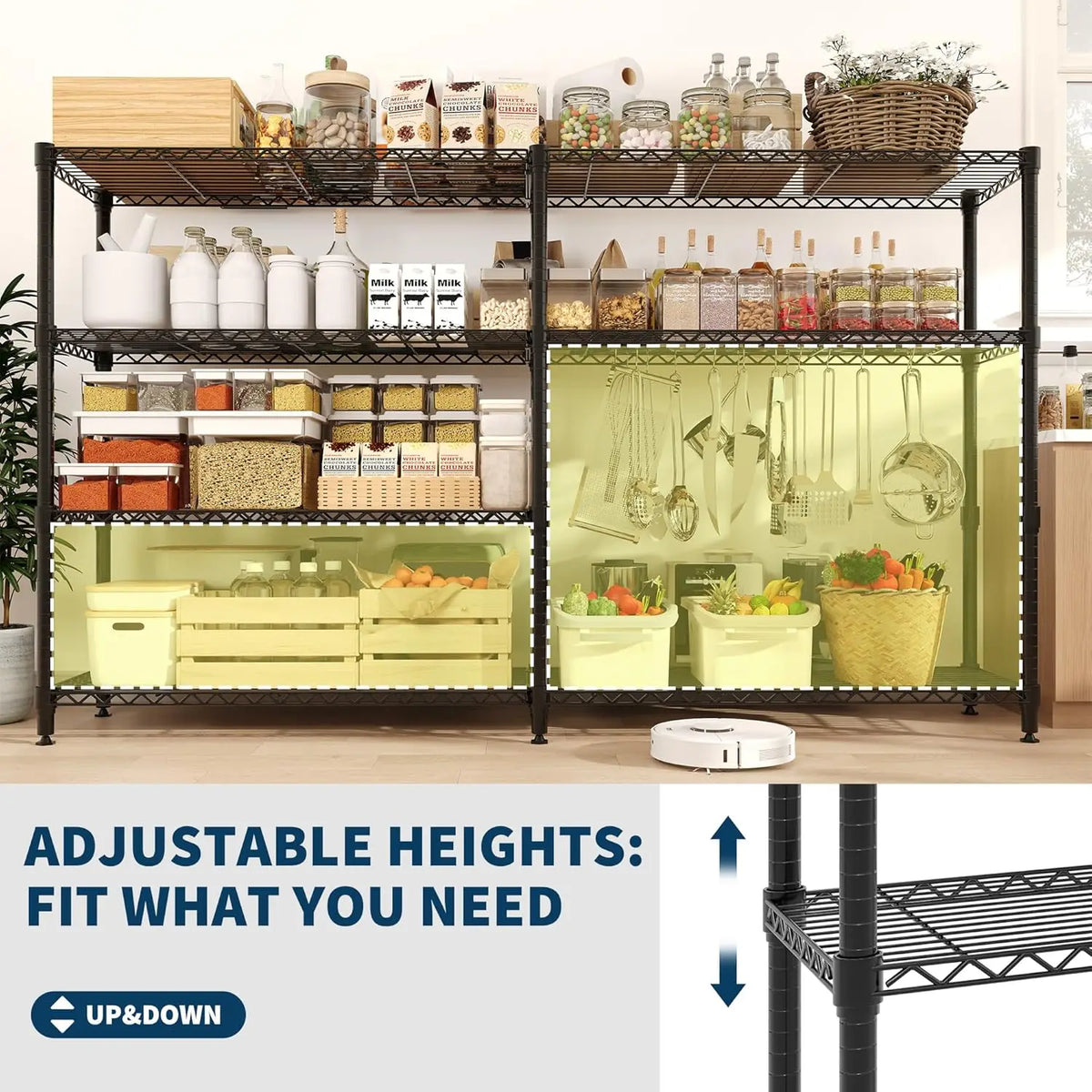 Metal Shelving Unit - Adjustable 4/5 Tier Storage