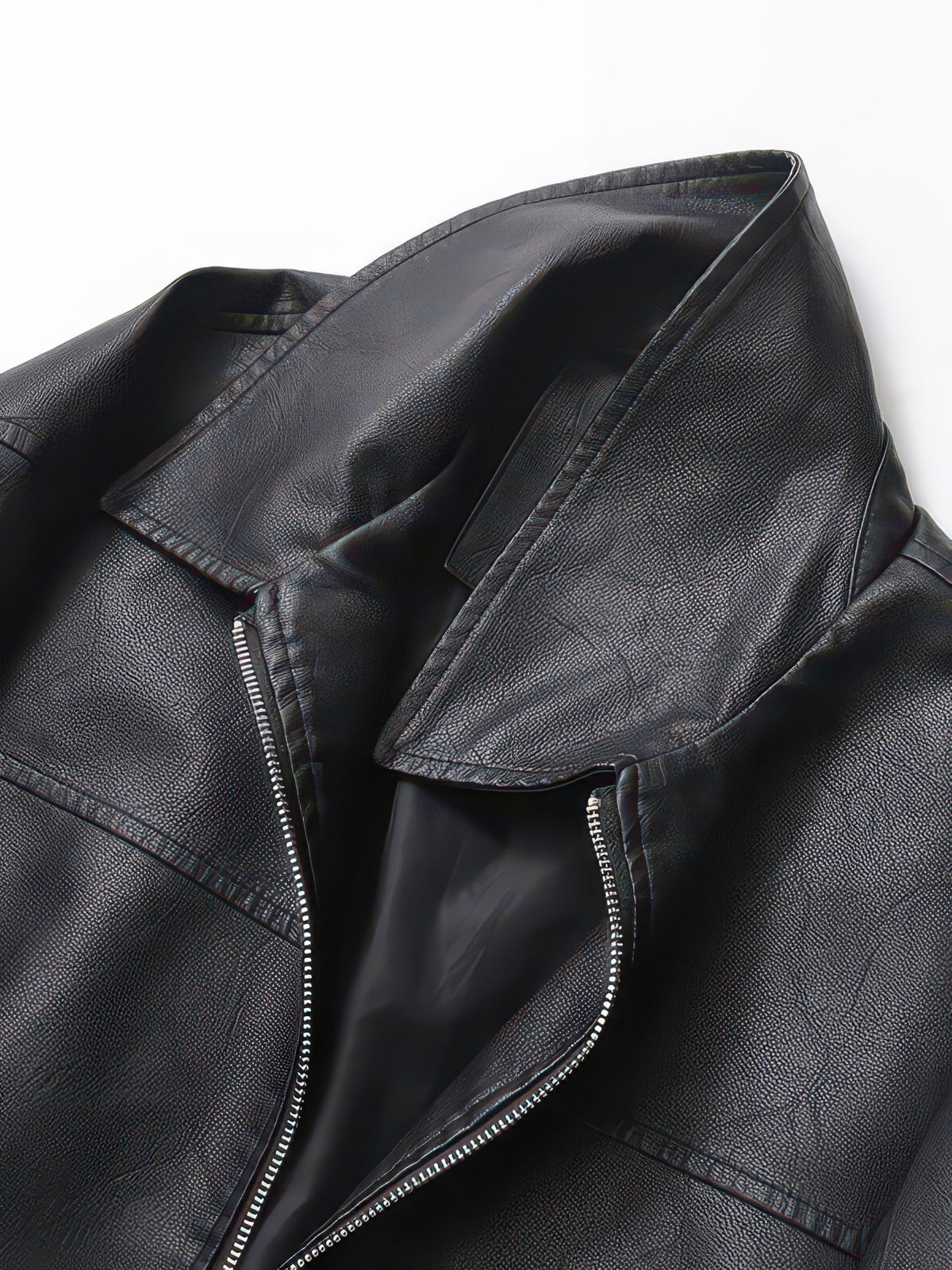 Women's Vintage Faux Leather Moto Jacket, Short Zip-Up Biker Coat for Spring and Autumn