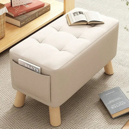 Wood Shoe Stool - Solid Square Entryway Stool