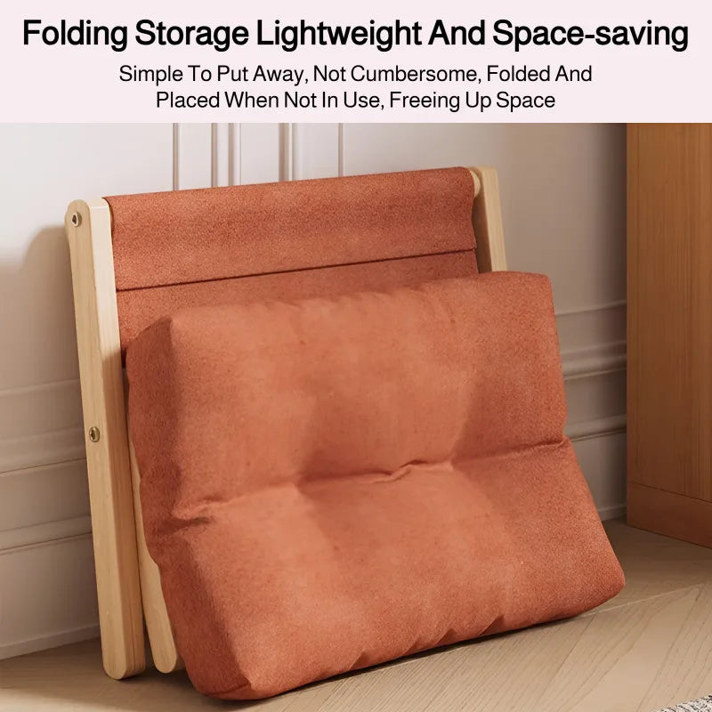 Folding Entryway Stool - Cushioned Solid Wood Stool