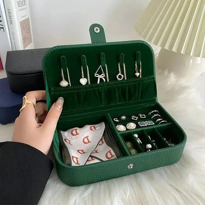 Travel Jewelry Box – Portable Leather Organizer Case