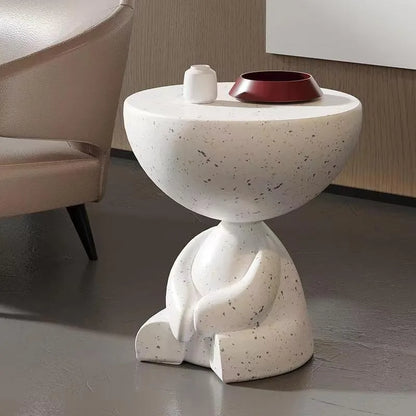 Round Corner Coffee Table – Cream Modern Living Room Table