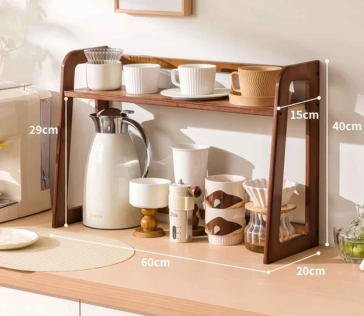 Wooden Multi-Functional Countertop Multi-Layer Storage Rack, Multiple Sizes