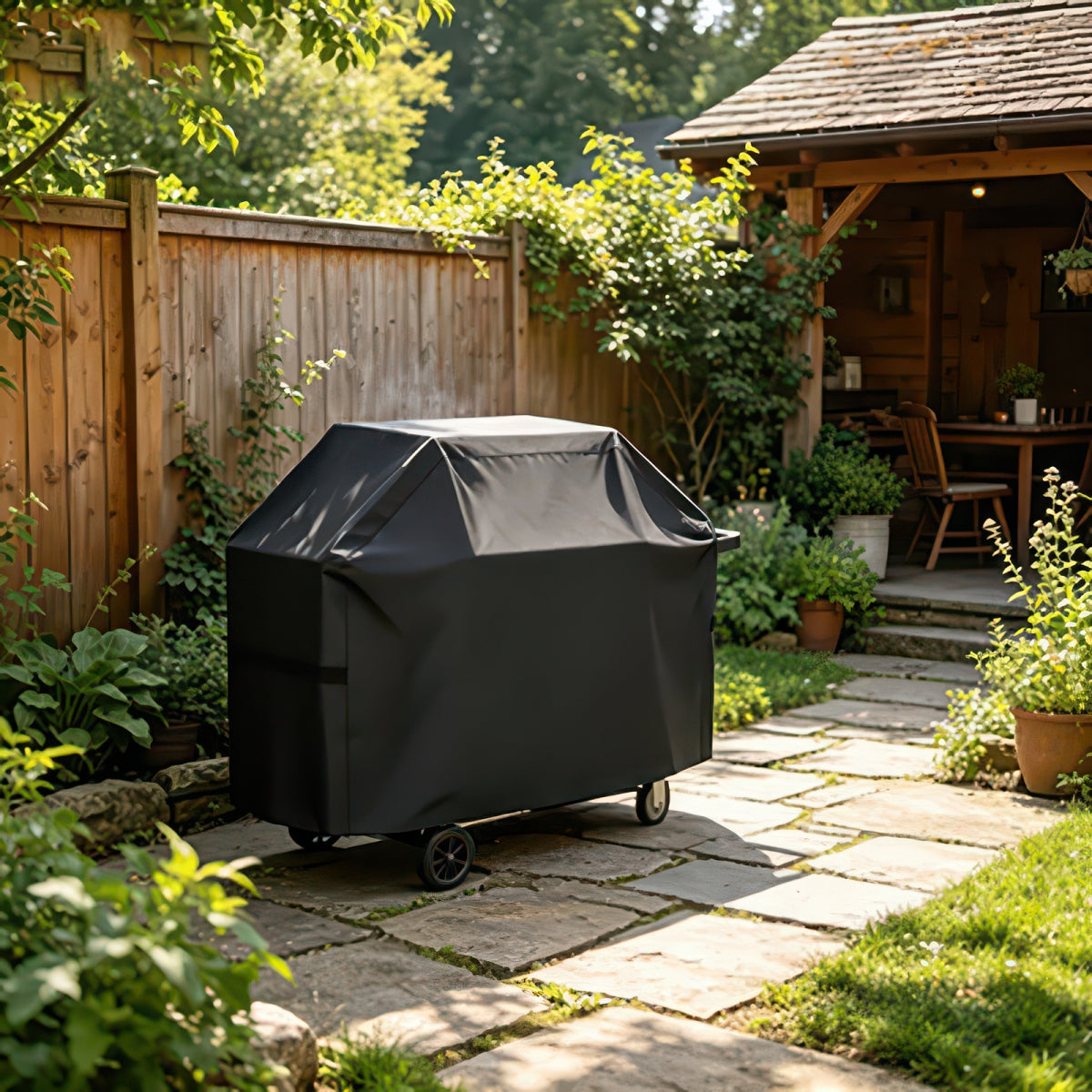 Waterproof BBQ Grill Cover with Hook-and-Loop Straps, Fits 22 to 72 Inch Grills