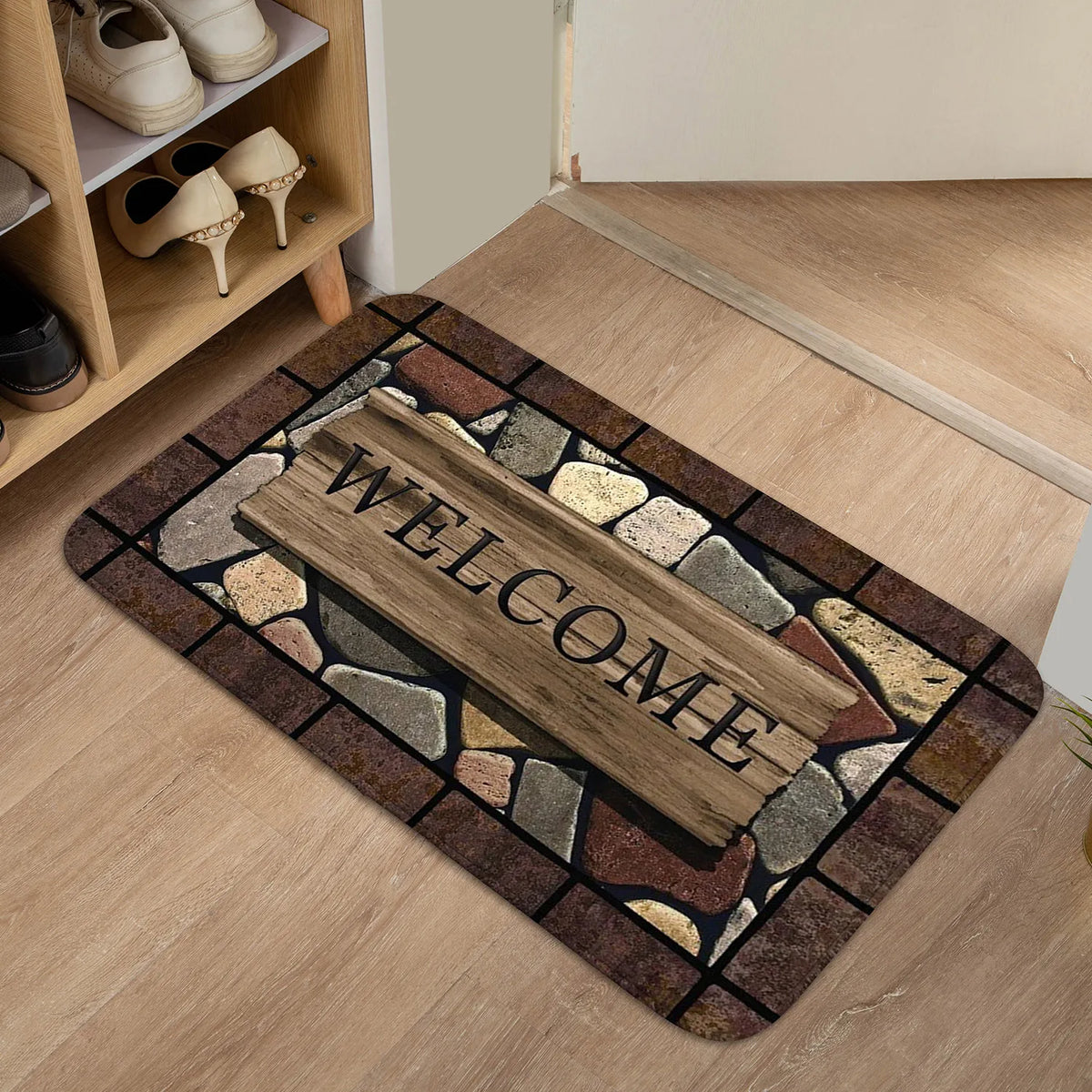 Floral Welcome Mat - Graphic Anti-Slip Small Mat